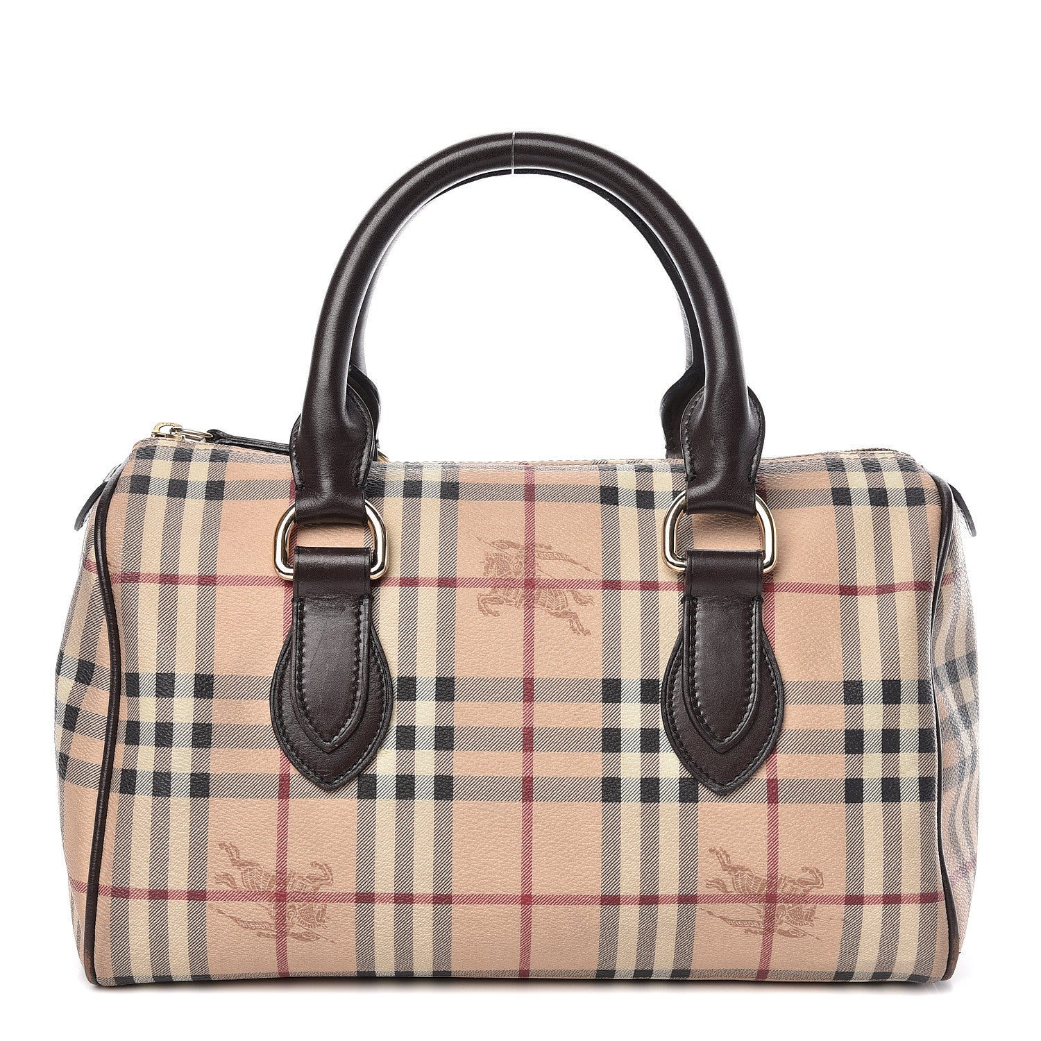 Burberry Haymarket Check Small Chester Bowling Bag Chocolate 1 of 12