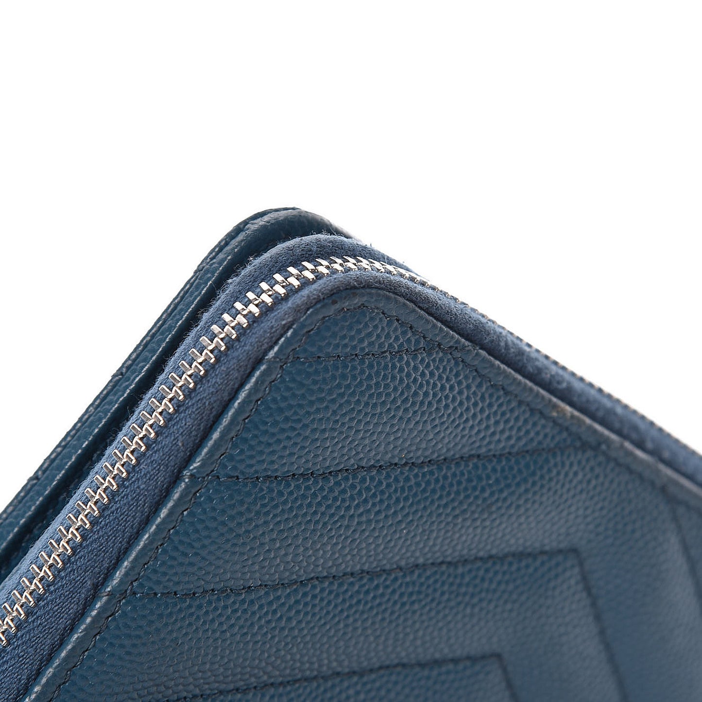 Grain De Poudre Matelasse Compact Zip Around Wallet Peacock Green