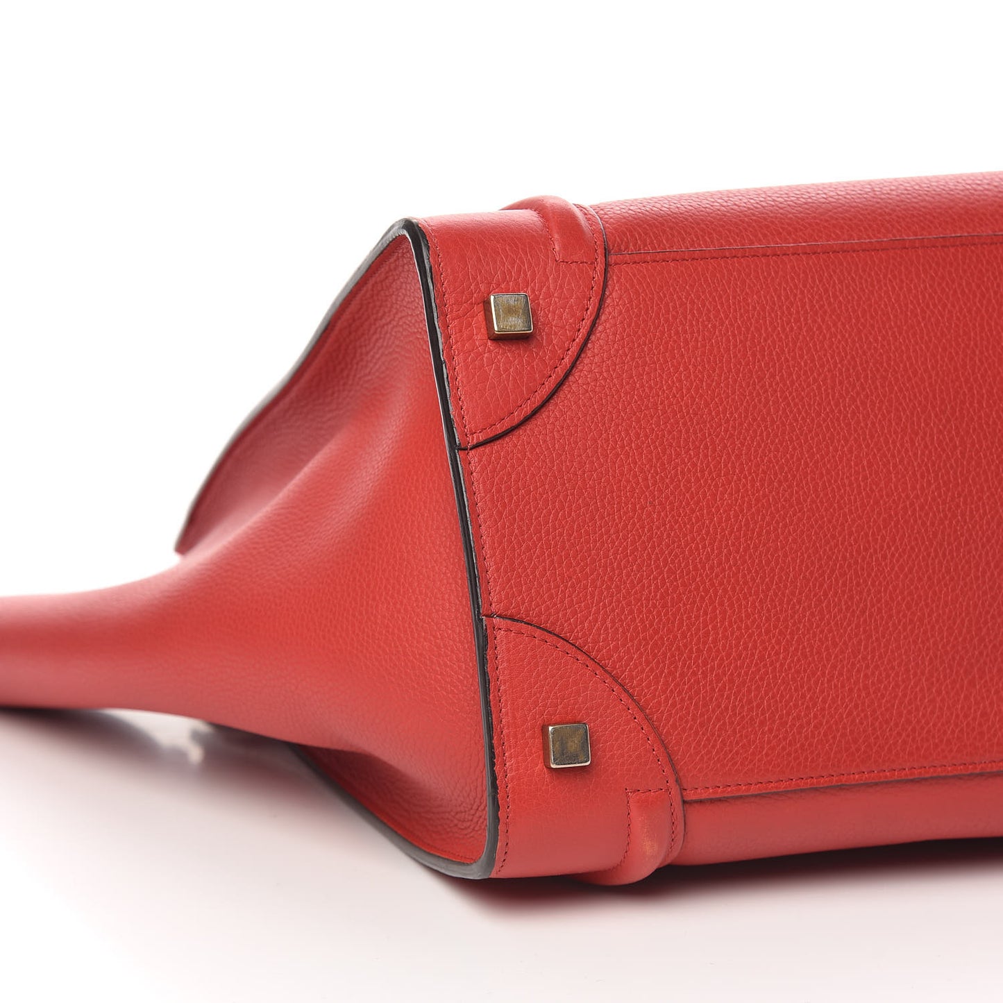 Drummed Calfskin Mini Luggage Red
