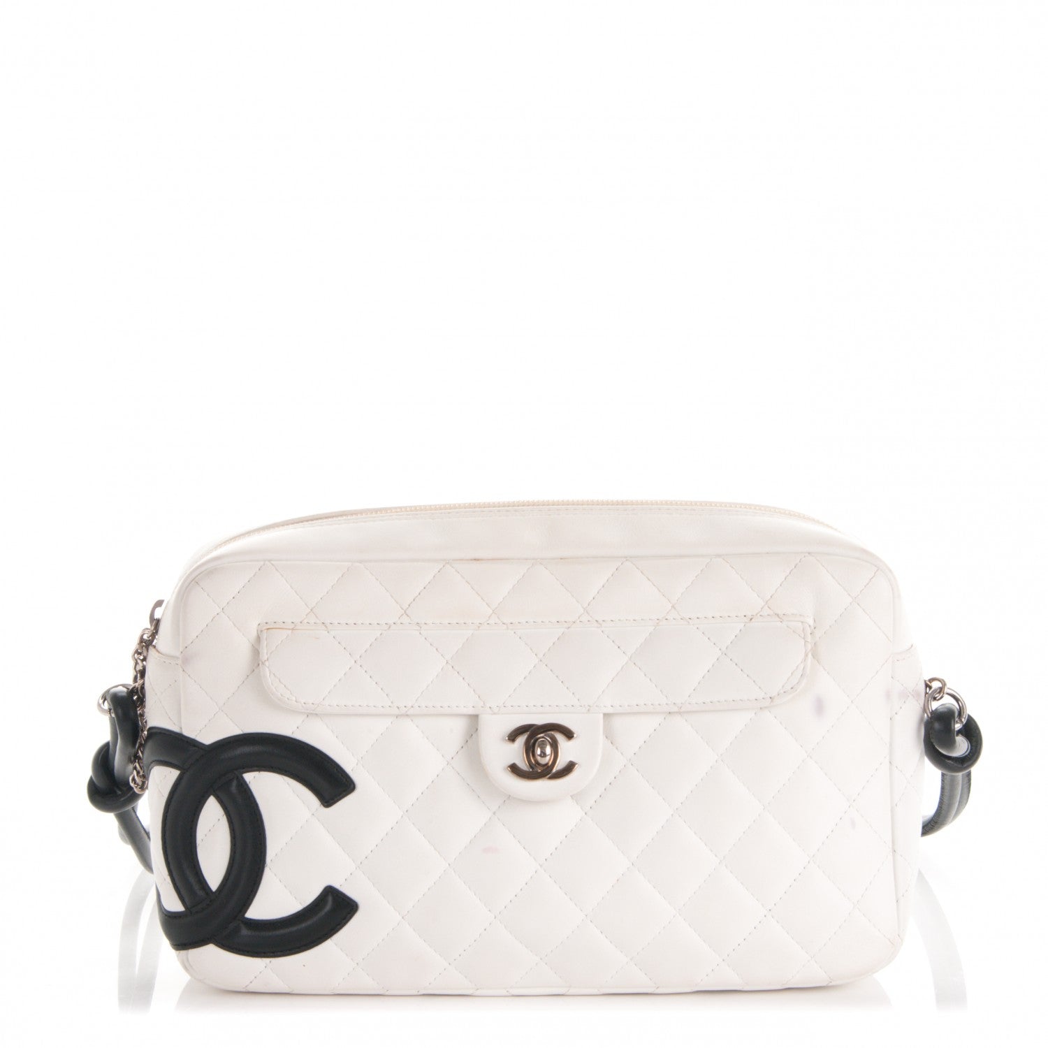 Chanel Calfskin Quilted Cambon Camera Case White 1 of 8