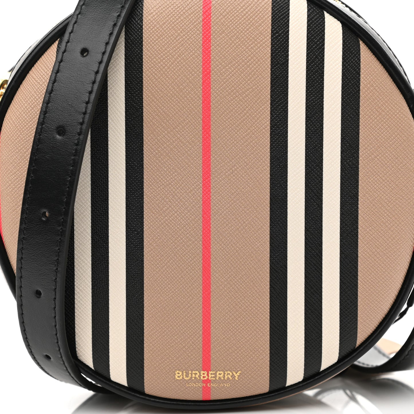 E-Canvas Calfskin Icon Stripe Louise Bag Archive Beige