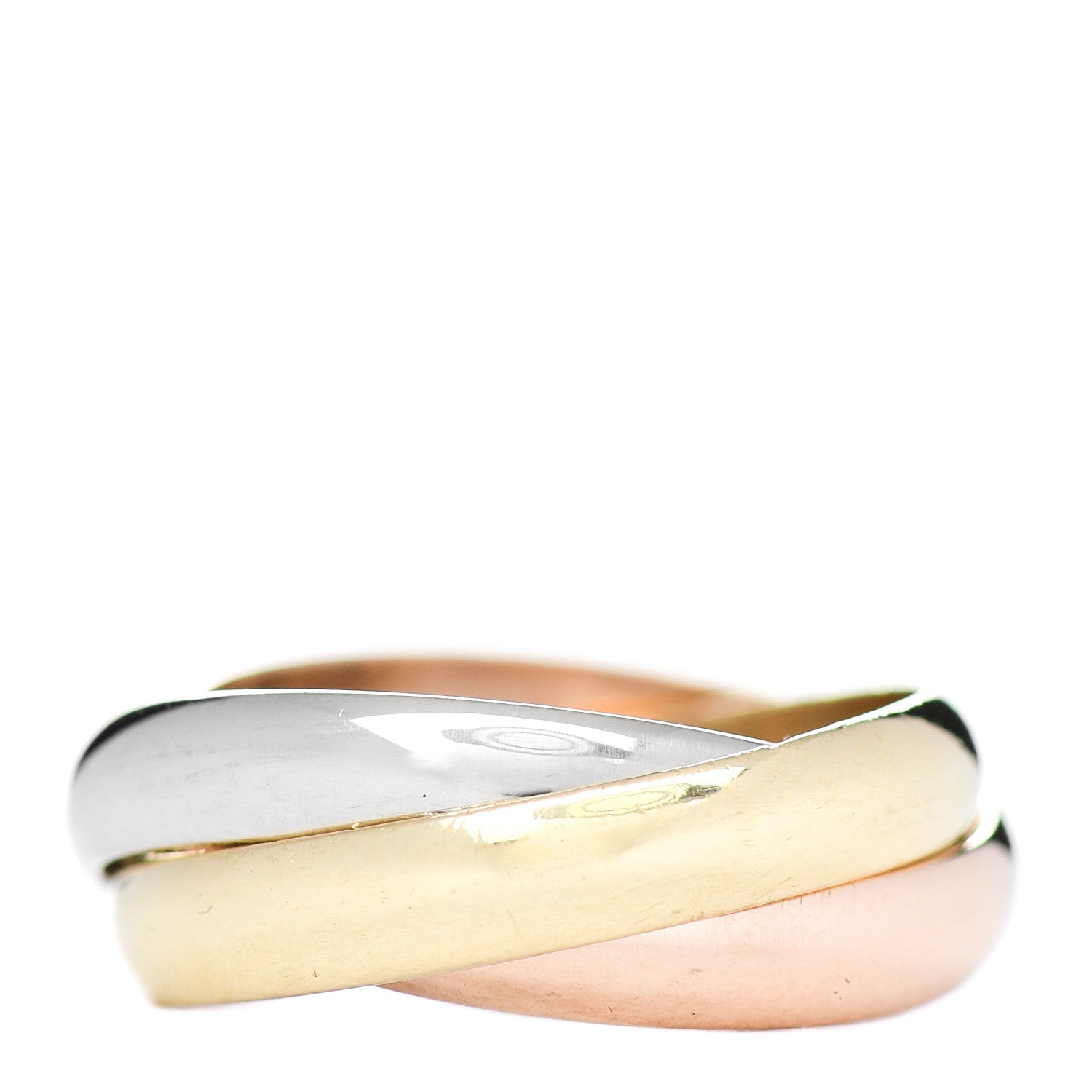 Cartier 18K Pink Yellow White Gold Classic Les Must De Cartier Trinity Ring 51 5.75 3 of 4