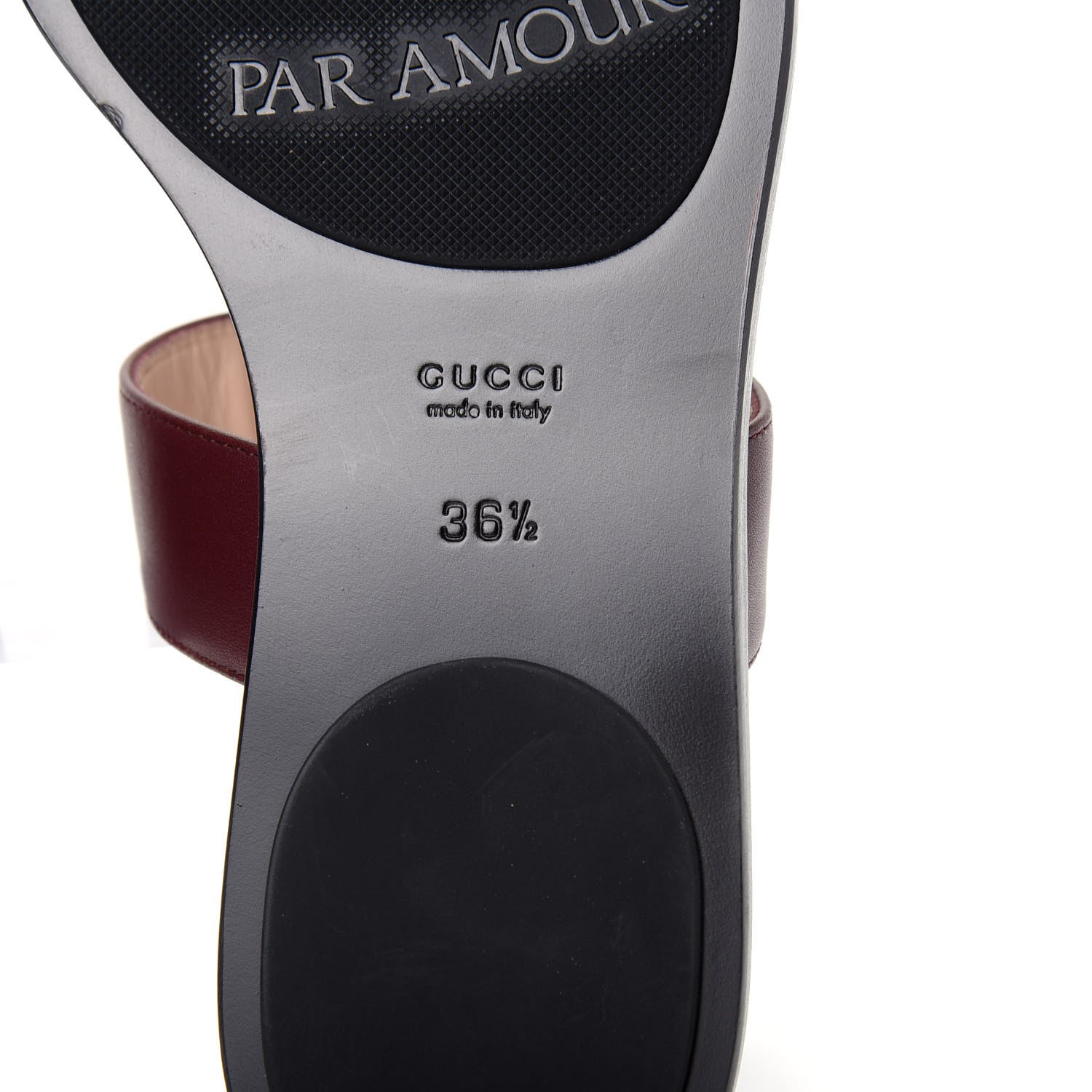 Gucci Calfskin GG Marmont Thong Sandals 36.5 Vintage Bordeaux 9 of 10