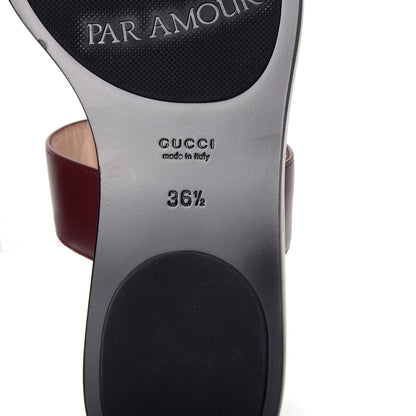 Gucci Calfskin GG Marmont Thong Sandals 36.5 Vintage Bordeaux 9 of 10