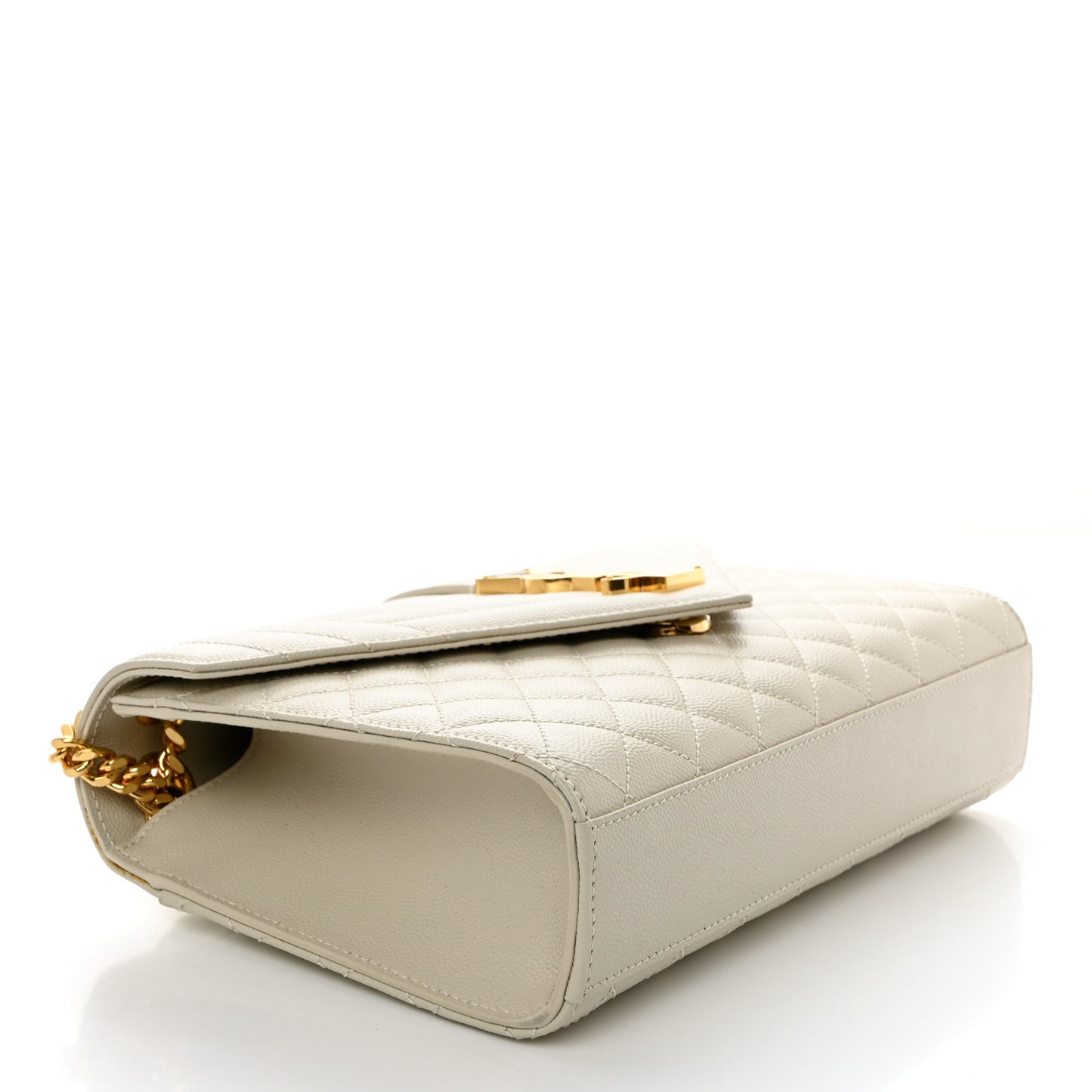 Grain De Poudre Textured Mixed Matelasse Triquilt Medium Monogram Satchel Crema Soft