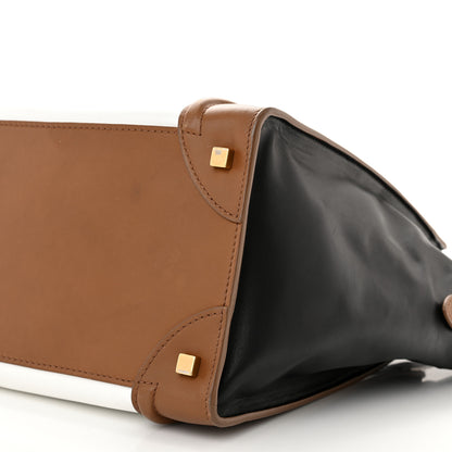 Celine Smooth Calfskin Mini Tri-Color Luggage White Brown 10 of 13