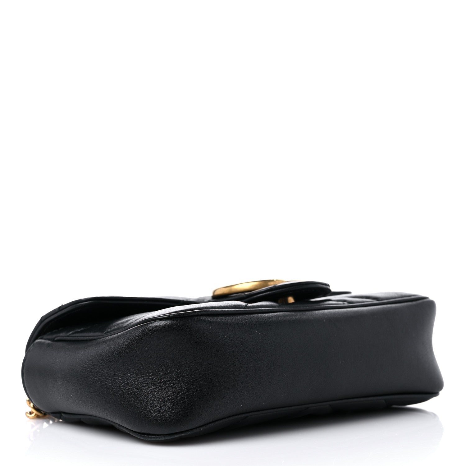 Gucci Calfskin Matelasse Super Mini GG Marmont Shoulder Bag Black 4 of 12