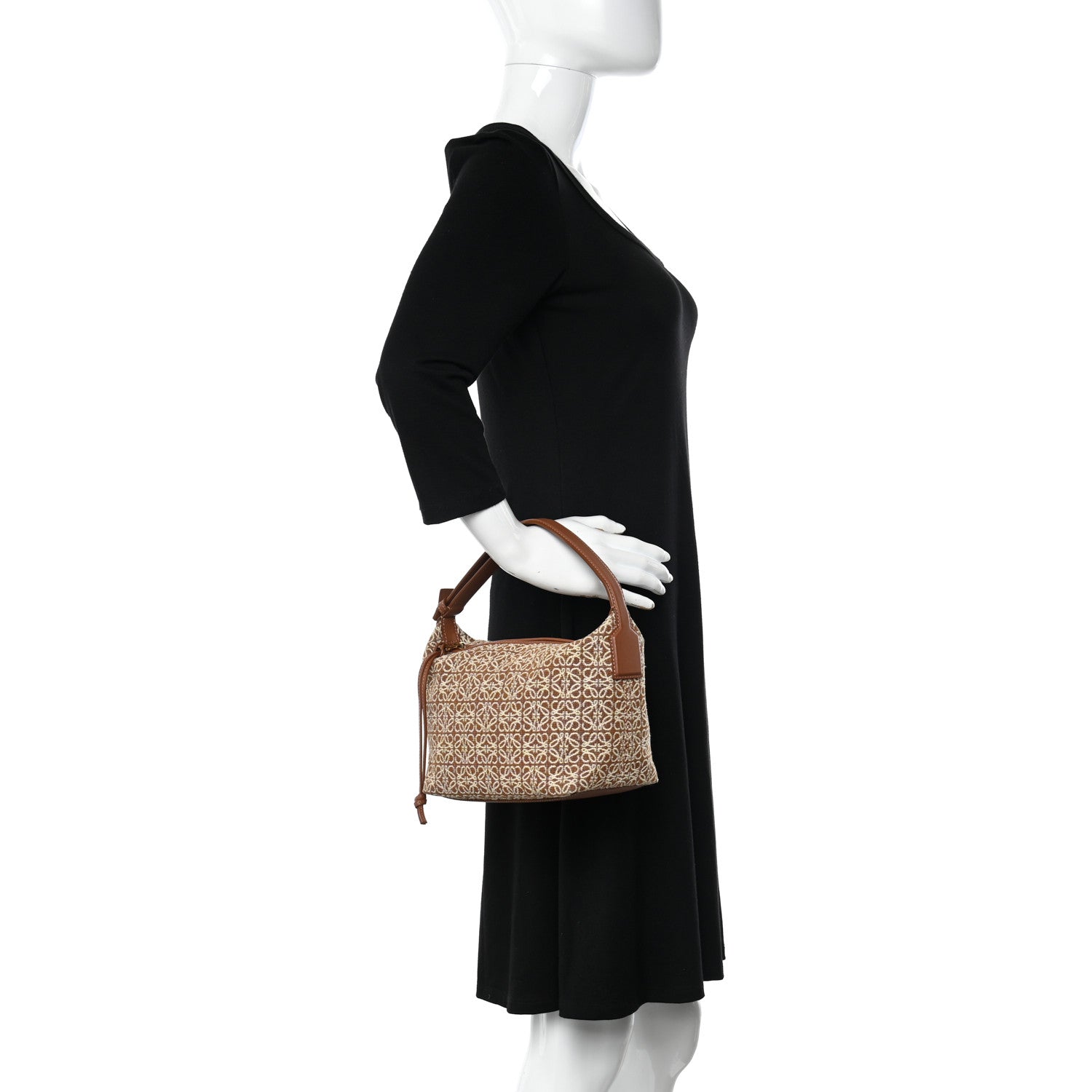 Loewe Jacquard Anagram Calfskin Small Cubi Bag Tan Pecan 2 of 10