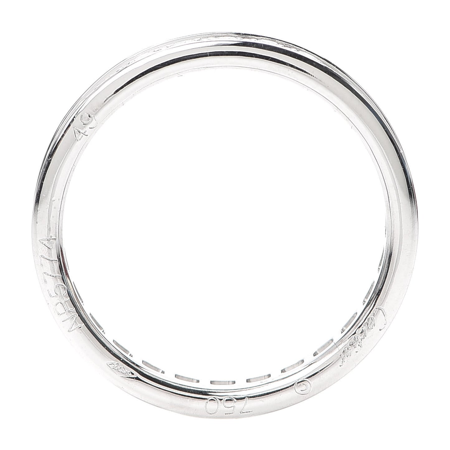 18K White Gold Diamond 3.5mm Ballerine Wedding Band Ring 49 4.75