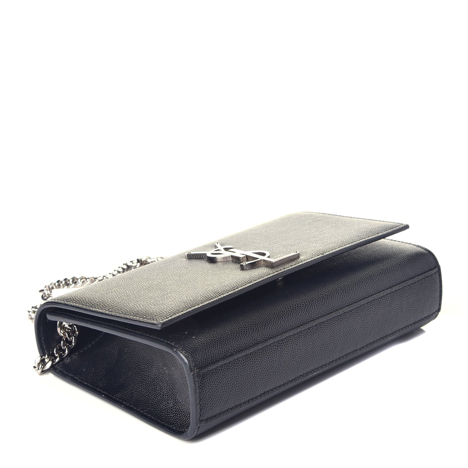 Saint Laurent Grain De Poudre Small Monogram Kate Satchel Black 4 of 8