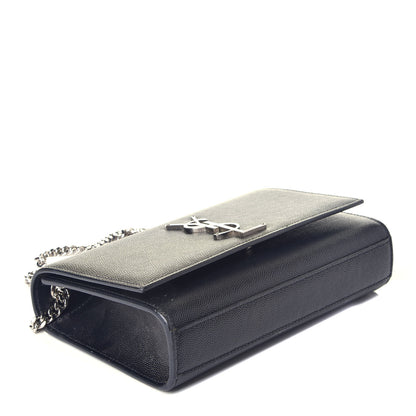 Saint Laurent Grain De Poudre Small Monogram Kate Satchel Black 4 of 8
