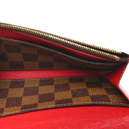 Louis Vuitton Damier Ebene Emilie Wallet Red 5 of 10