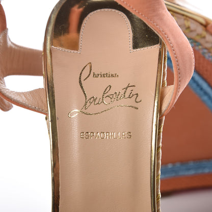 Christian Louboutin Calfskin Nubuck Duplice 140 Wedge Sandals 41 Mango Gold 7 of 7