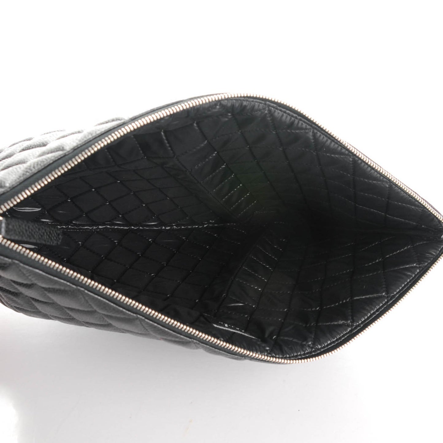 Caviar Quilted Large Cosmetic Case Black