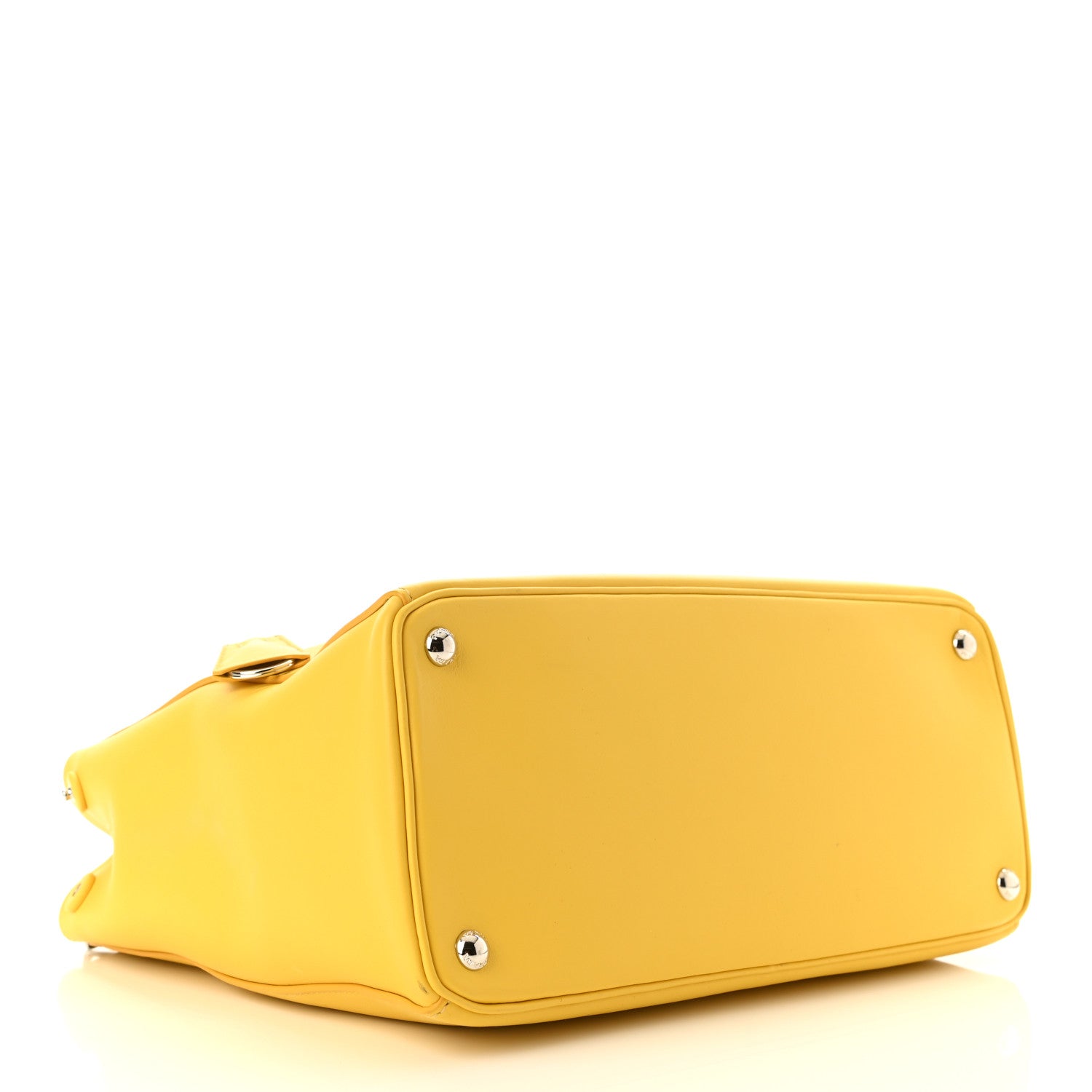 Prada City Calf Medium Galleria Double Zip Tote Yellow 4 of 9