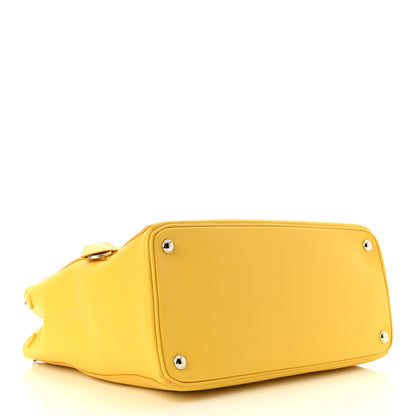 Prada City Calf Medium Galleria Double Zip Tote Yellow 4 of 9