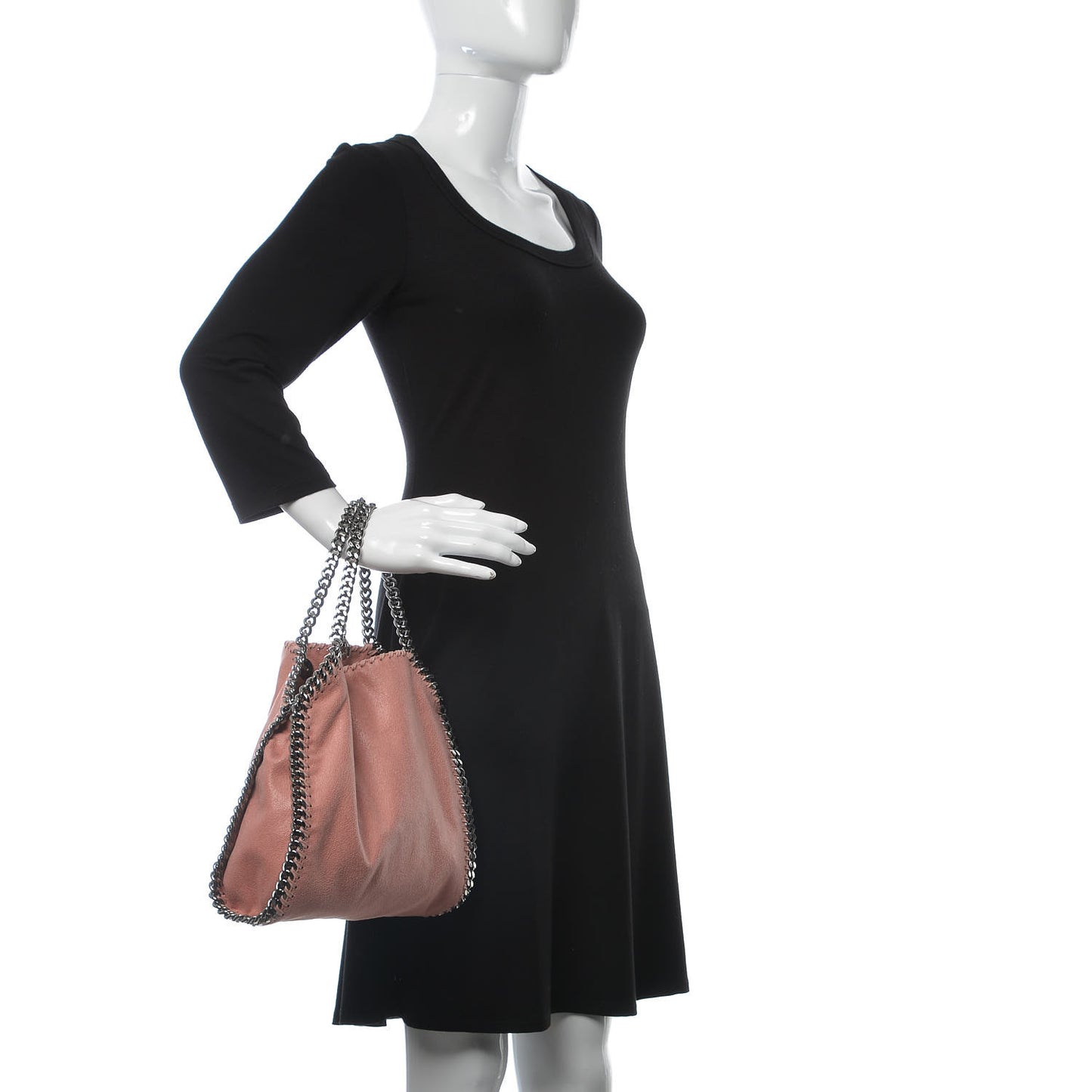 Shaggy Deer Mini Falabella Fold Over Tote Pink