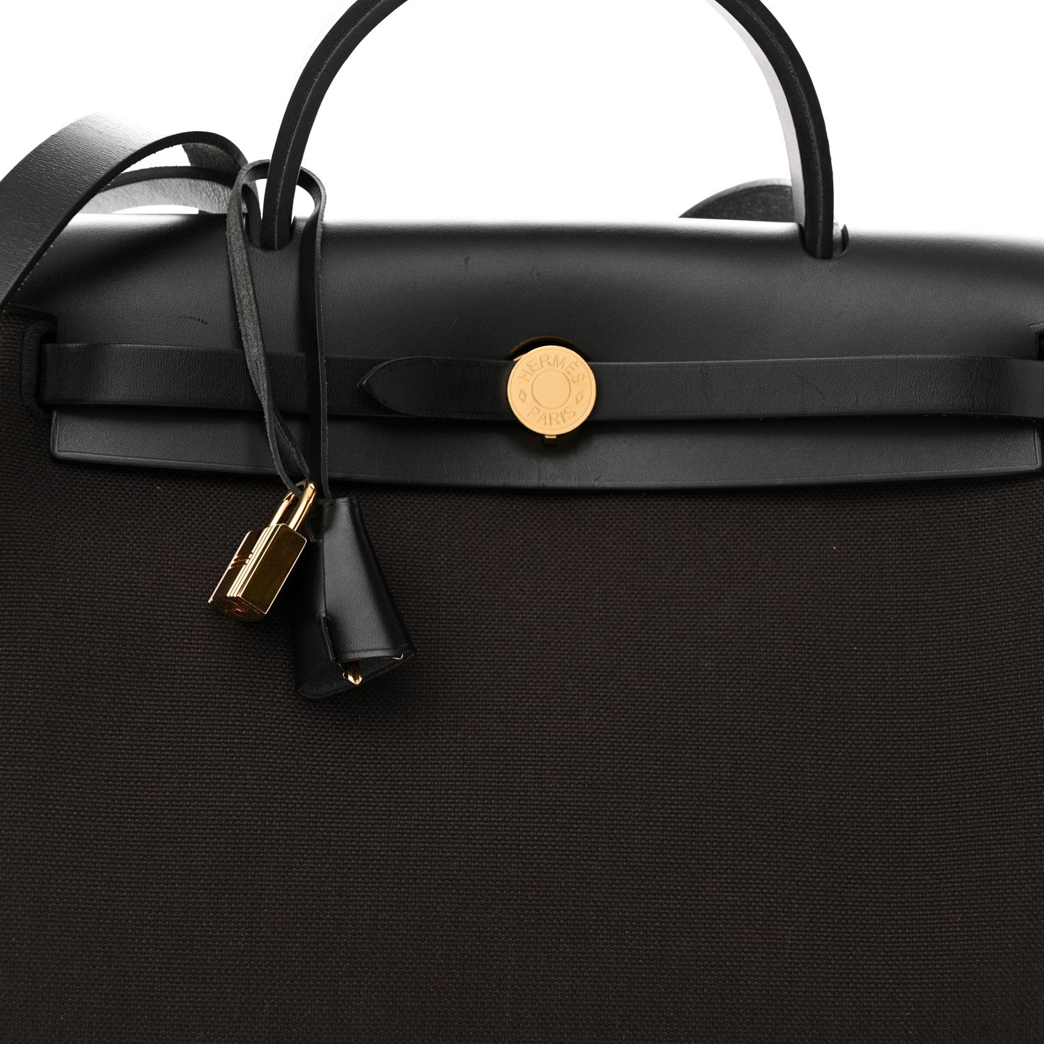 Hermes Military Toile Vache Hunter Herbag Zip Retourne 31 PM Ebene Black 8 of 11