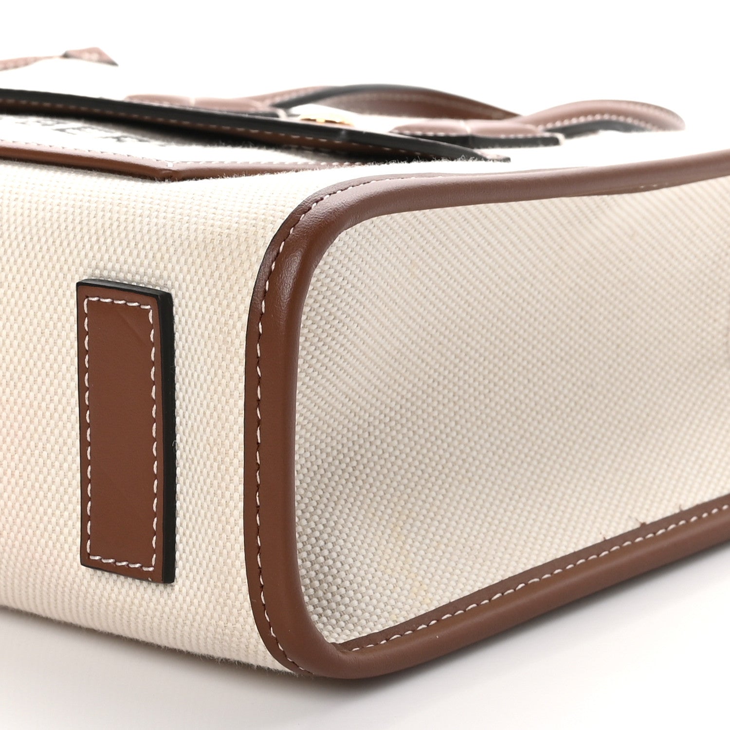 Burberry Canvas Smooth Calfskin Mini Two Tone Freya Tote Brown 8 of 9