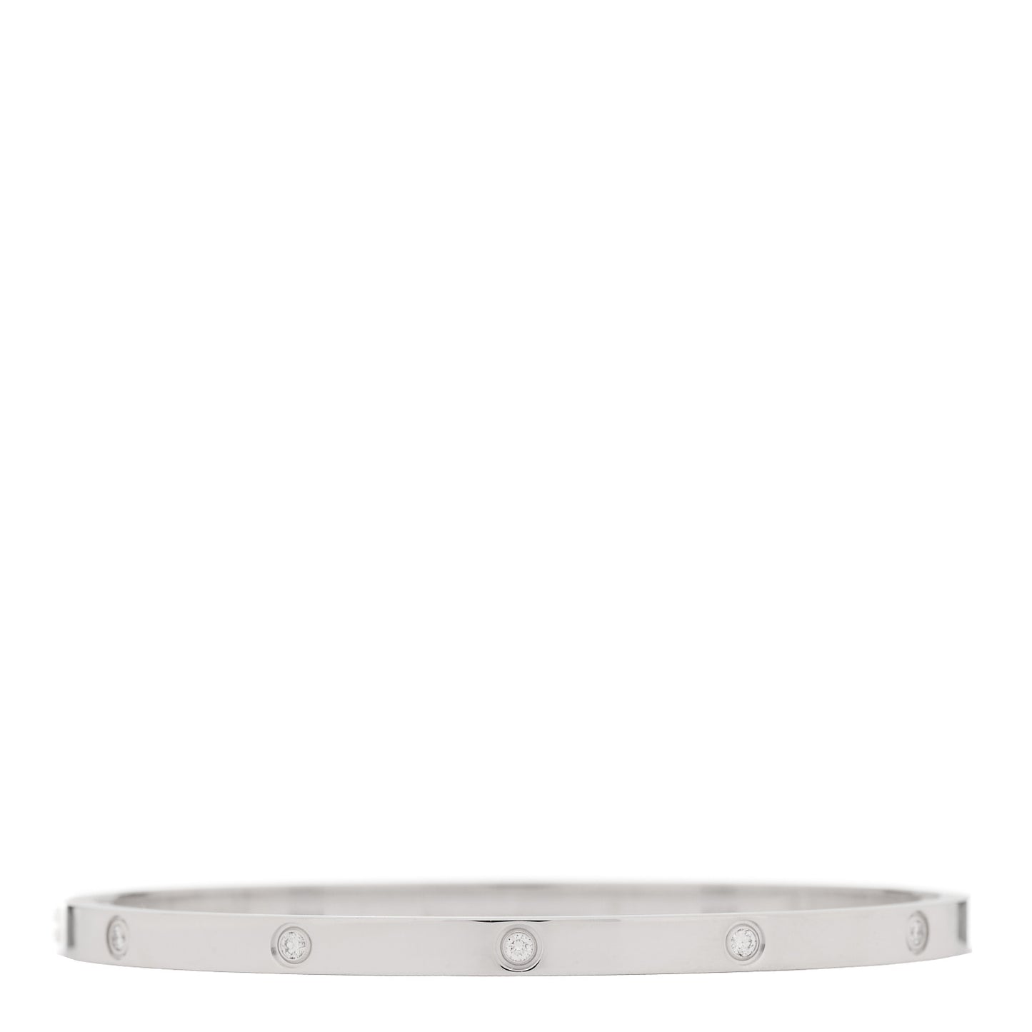 18K White Gold 10 Diamond Small LOVE Bracelet 17