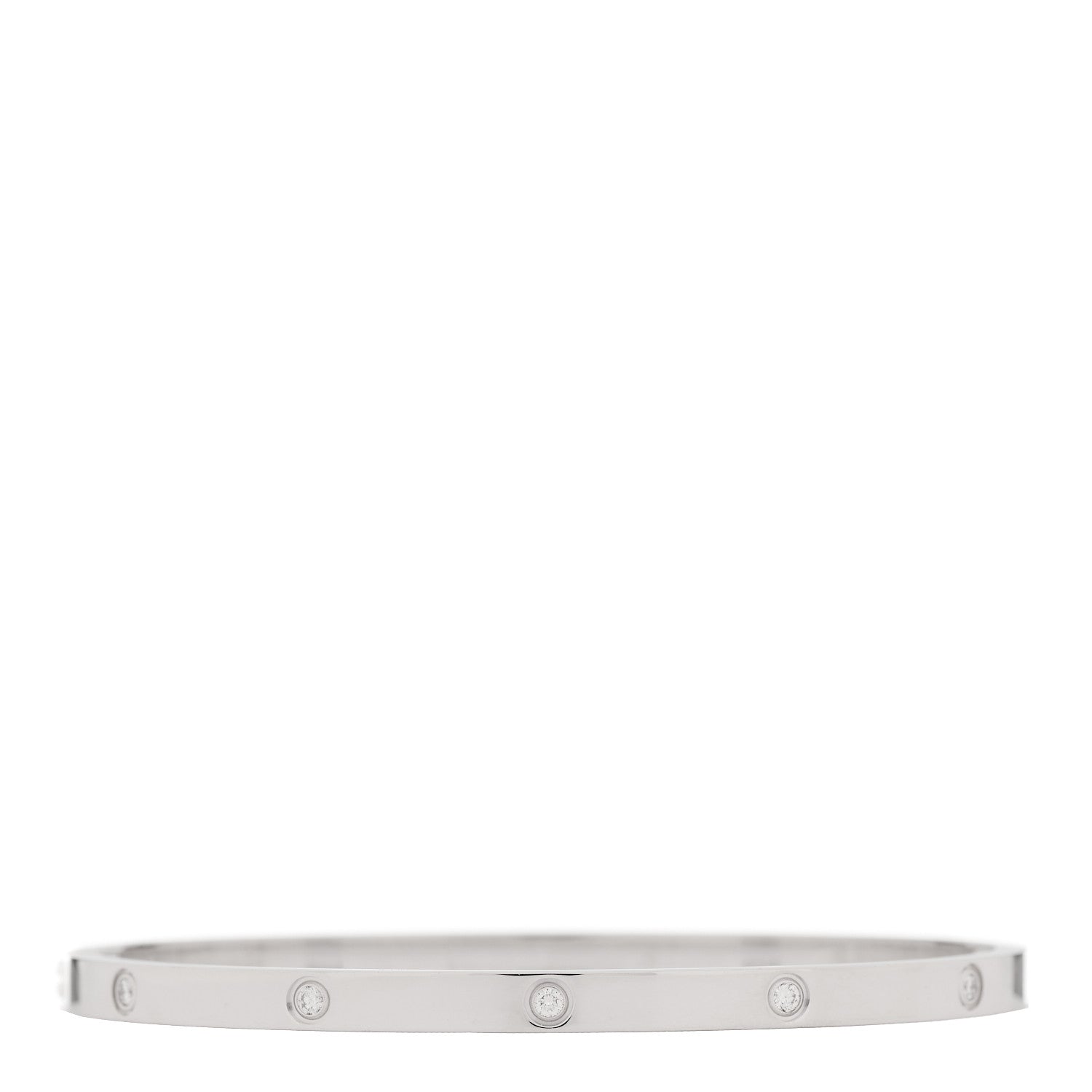 Cartier 18K White Gold 10 Diamond Small LOVE Bracelet 17 3 of 10