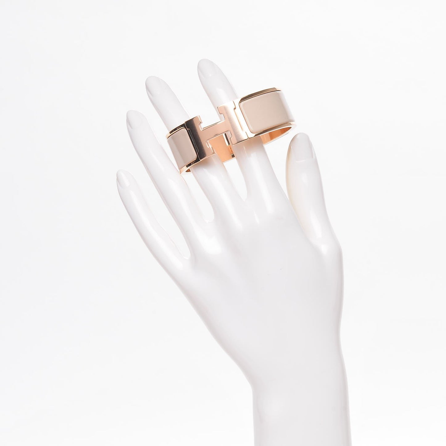 Enamel Wide Clic Clac H Bracelet PM Beige Rose