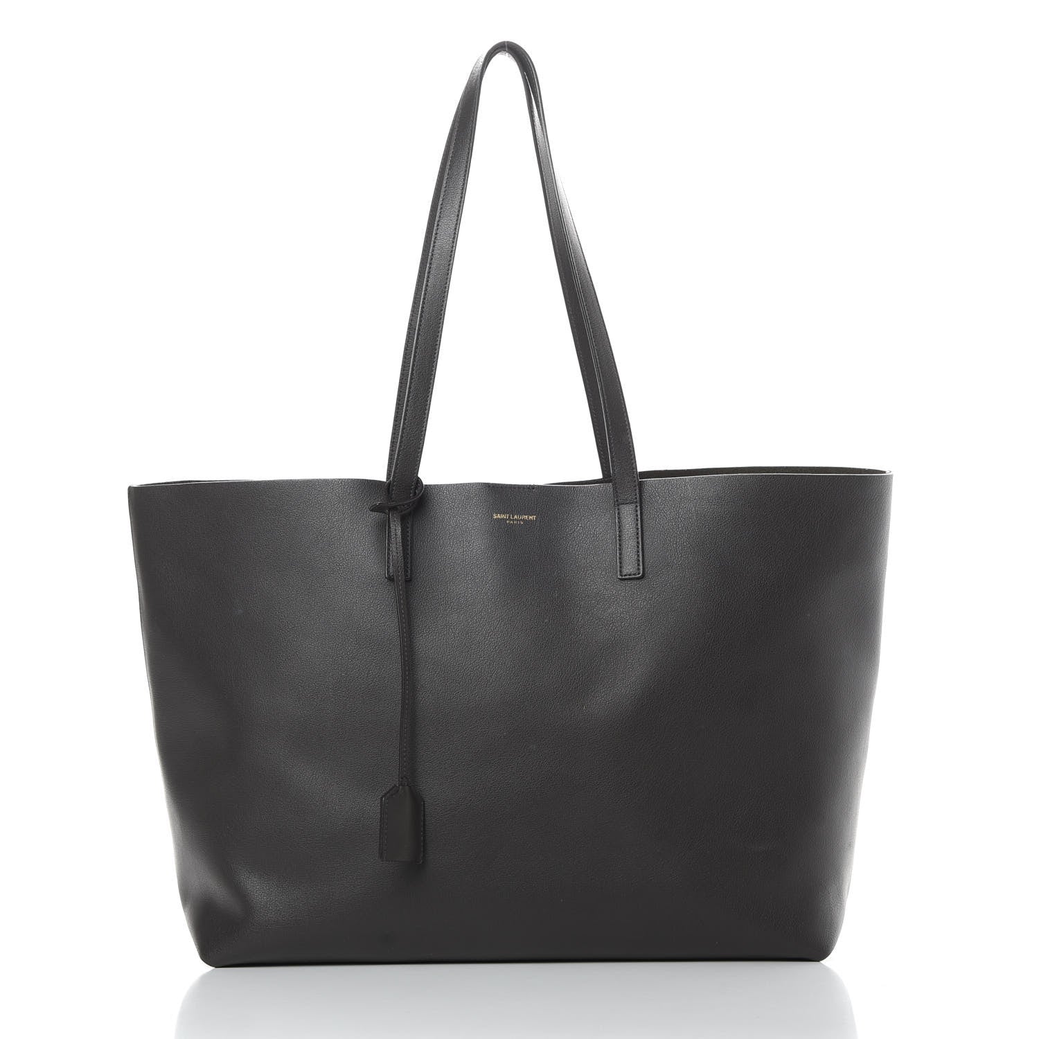 Saint Laurent Calfskin Large Shopping Tote Coal 3 of 15