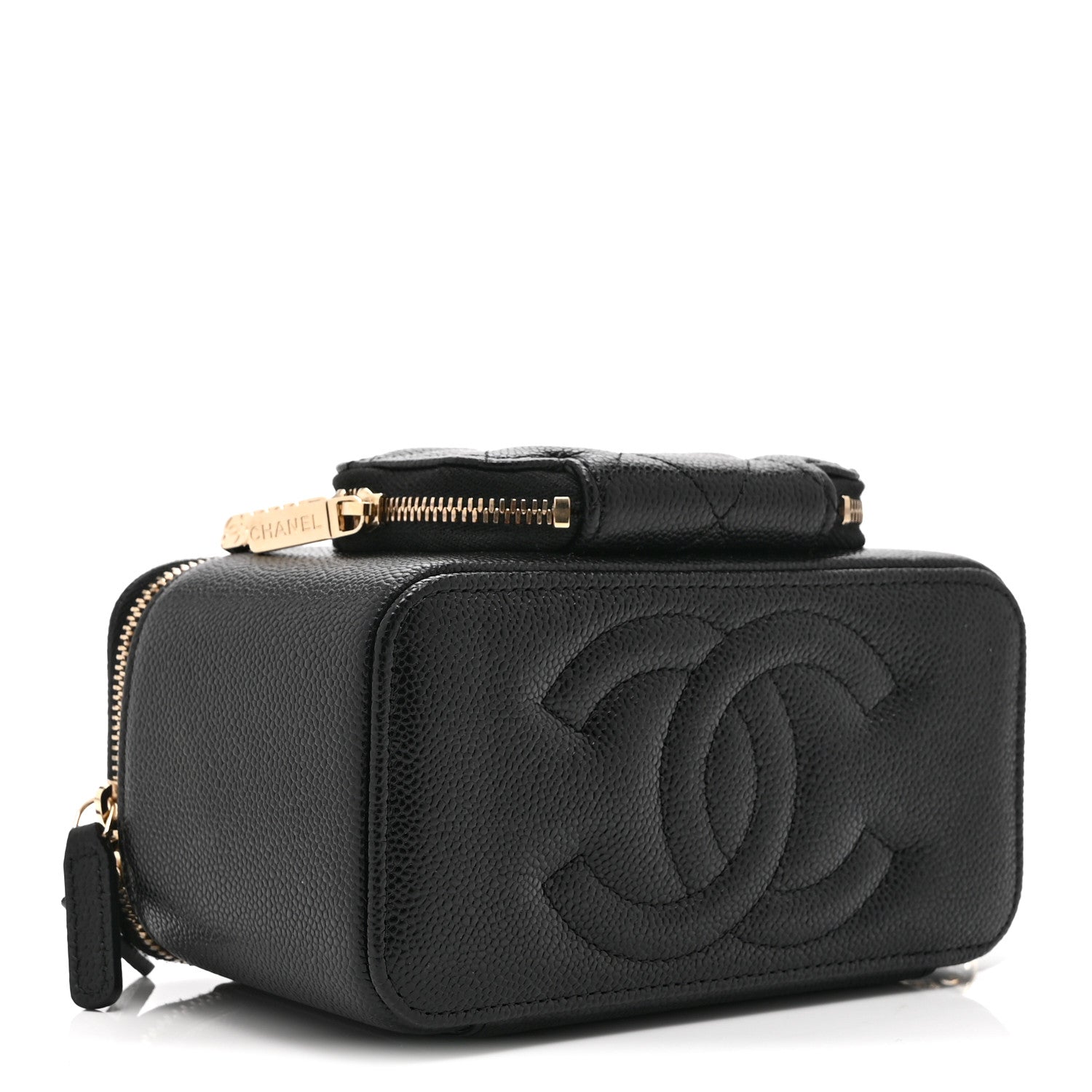 Chanel Caviar Quilted Top Handle Pocket Vanity Case Black 4 of 11