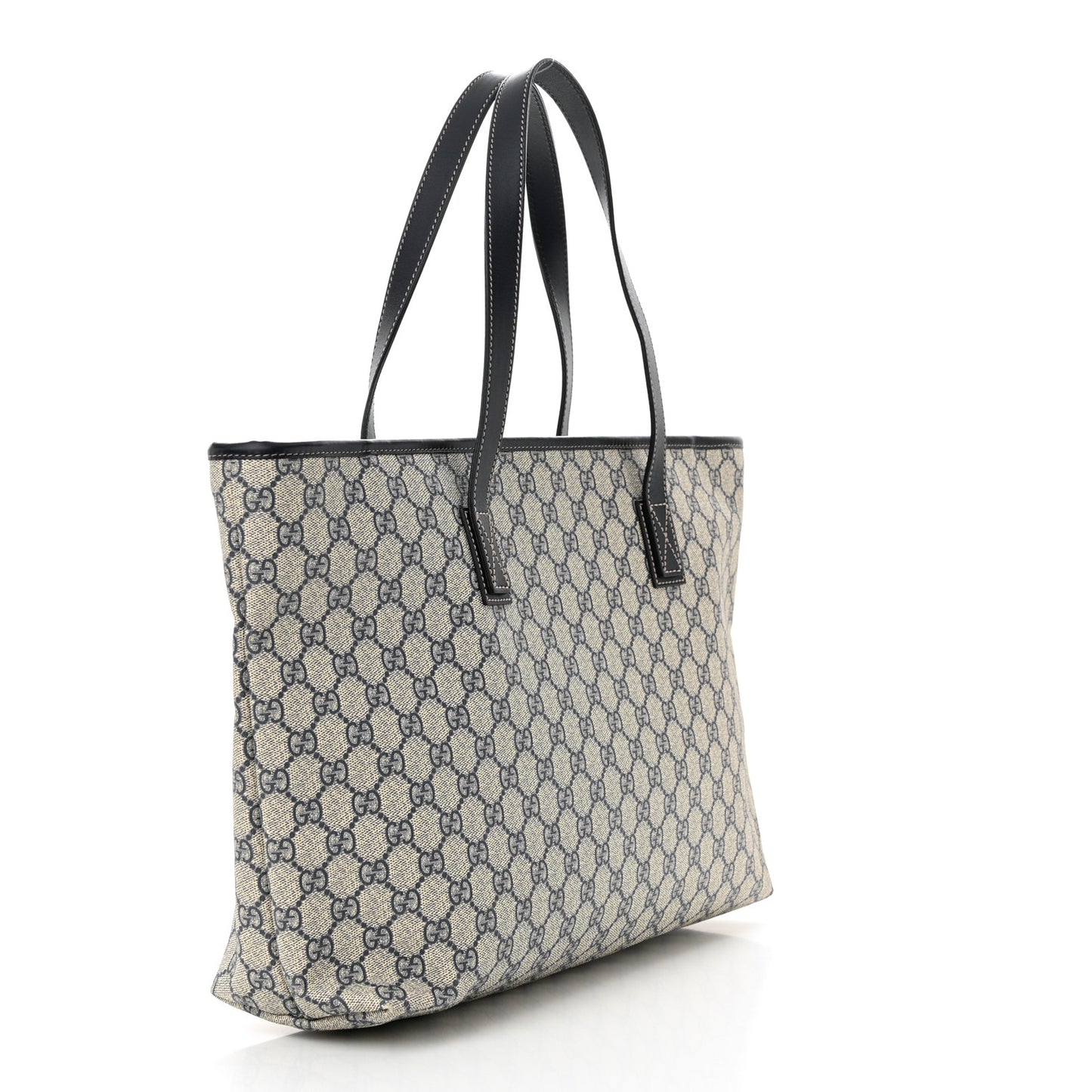 GG Supreme Monogram Medium Zippered Shopping Tote Navy