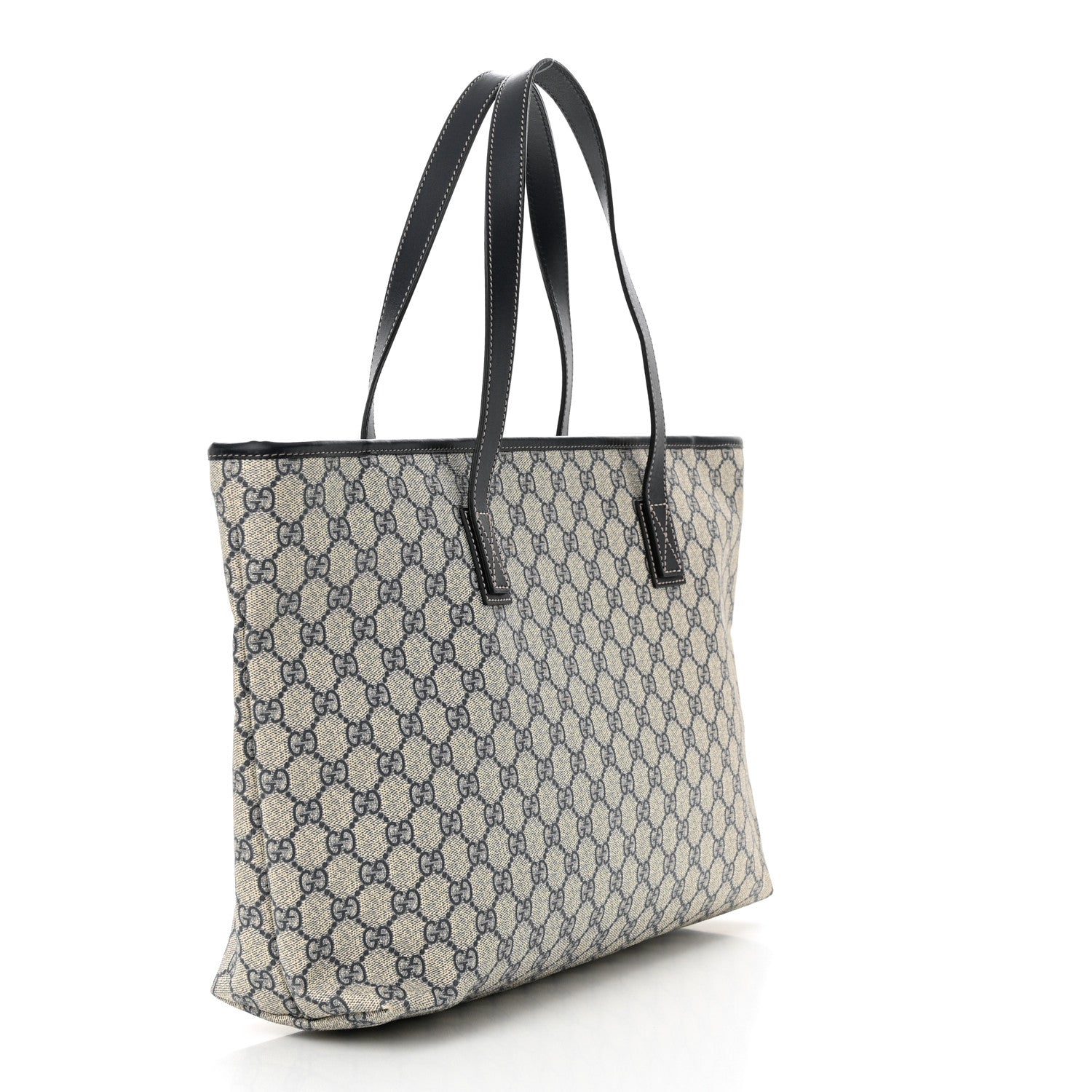 Gucci GG Supreme Monogram Medium Zippered Shopping Tote Navy 3 of 10