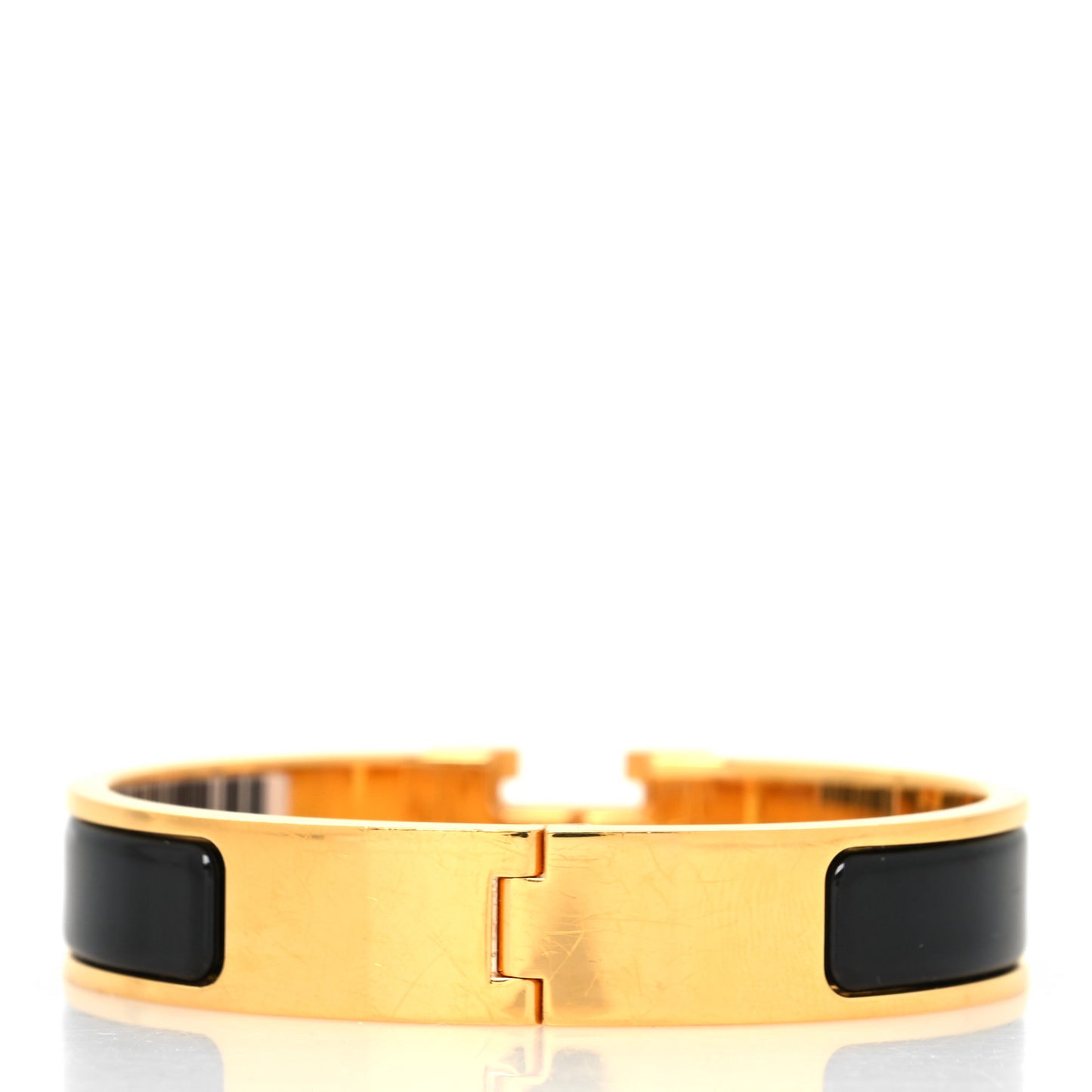 Enamel Narrow Clic Clac H Bracelet PM Black