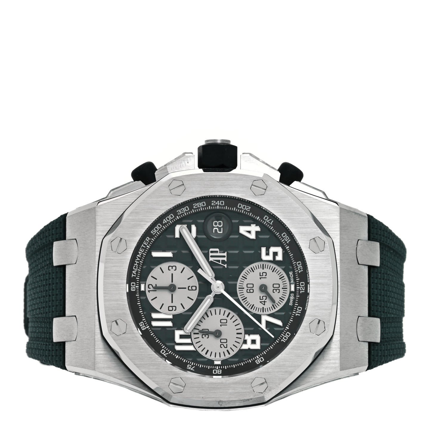 Titanium Rubber 42mm Royal Oak Offshore Chronograph Automatic Watch Green 26238TI.OO.A056CA.01
