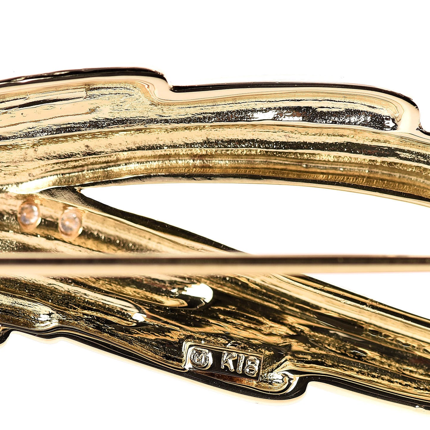 18K Yellow Gold Diamond Akoya Pearl Brooch