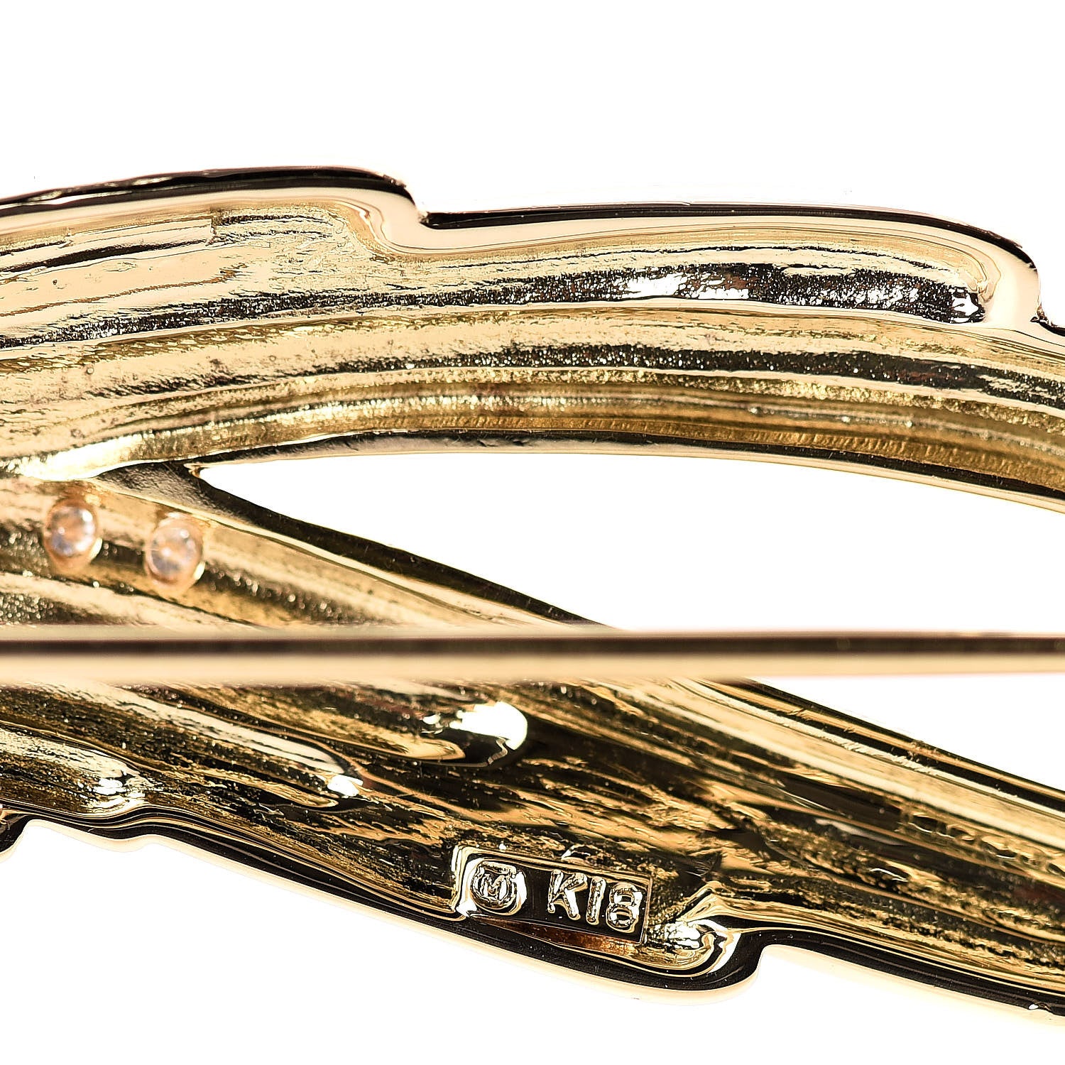 Mikimoto 18K Yellow Gold Diamond Akoya Pearl Brooch 4 of 4