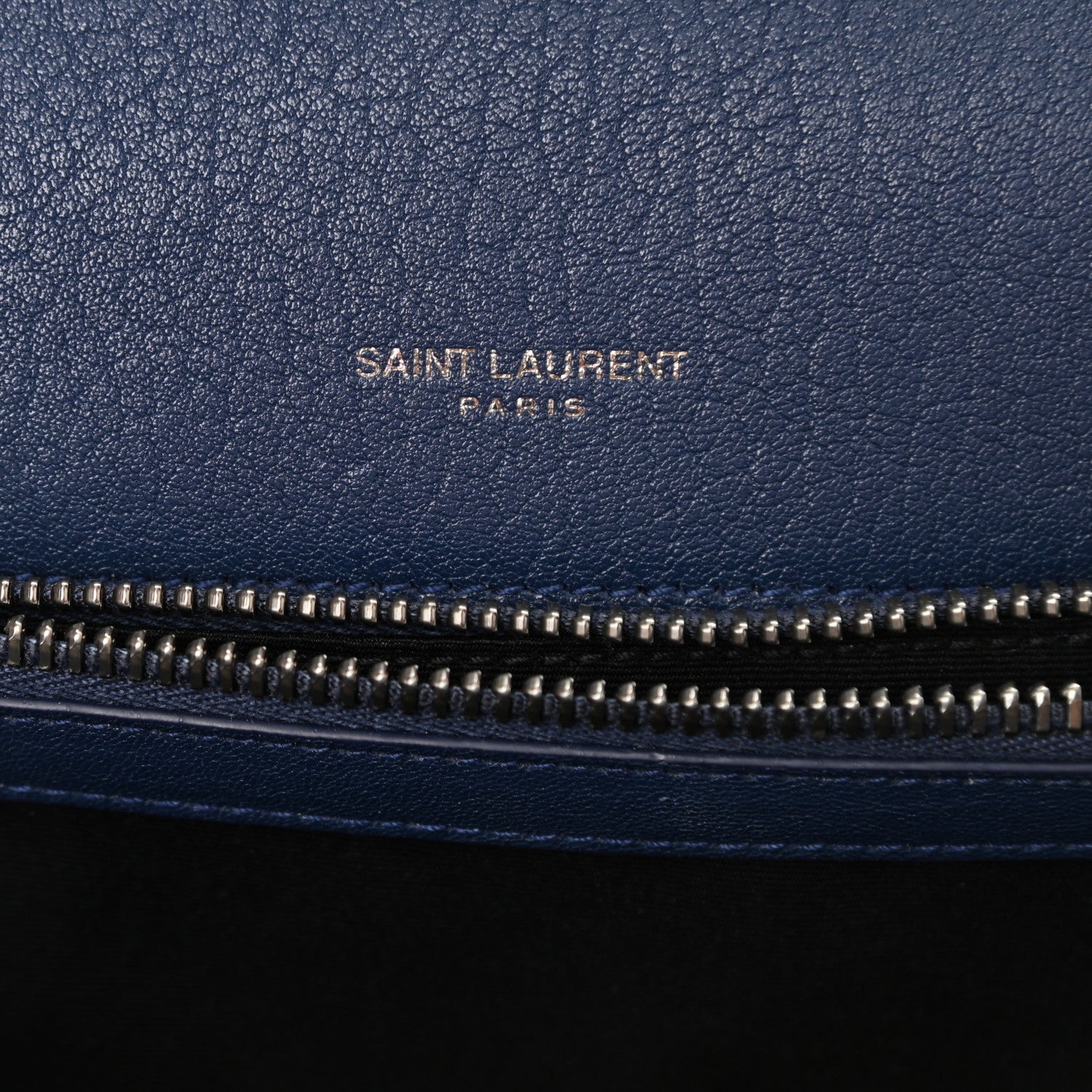 Saint Laurent Sheepskin Matelasse Monogram Medium College Bag Navy 6 of 9