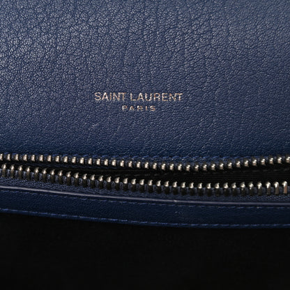 Saint Laurent Sheepskin Matelasse Monogram Medium College Bag Navy 6 of 9