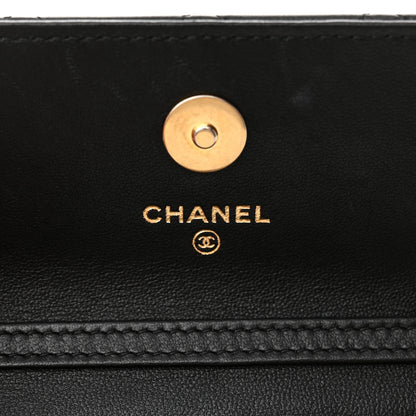 Chanel Lambskin Quilted Pearl Crush Clutch With Chain Black 6 of 15