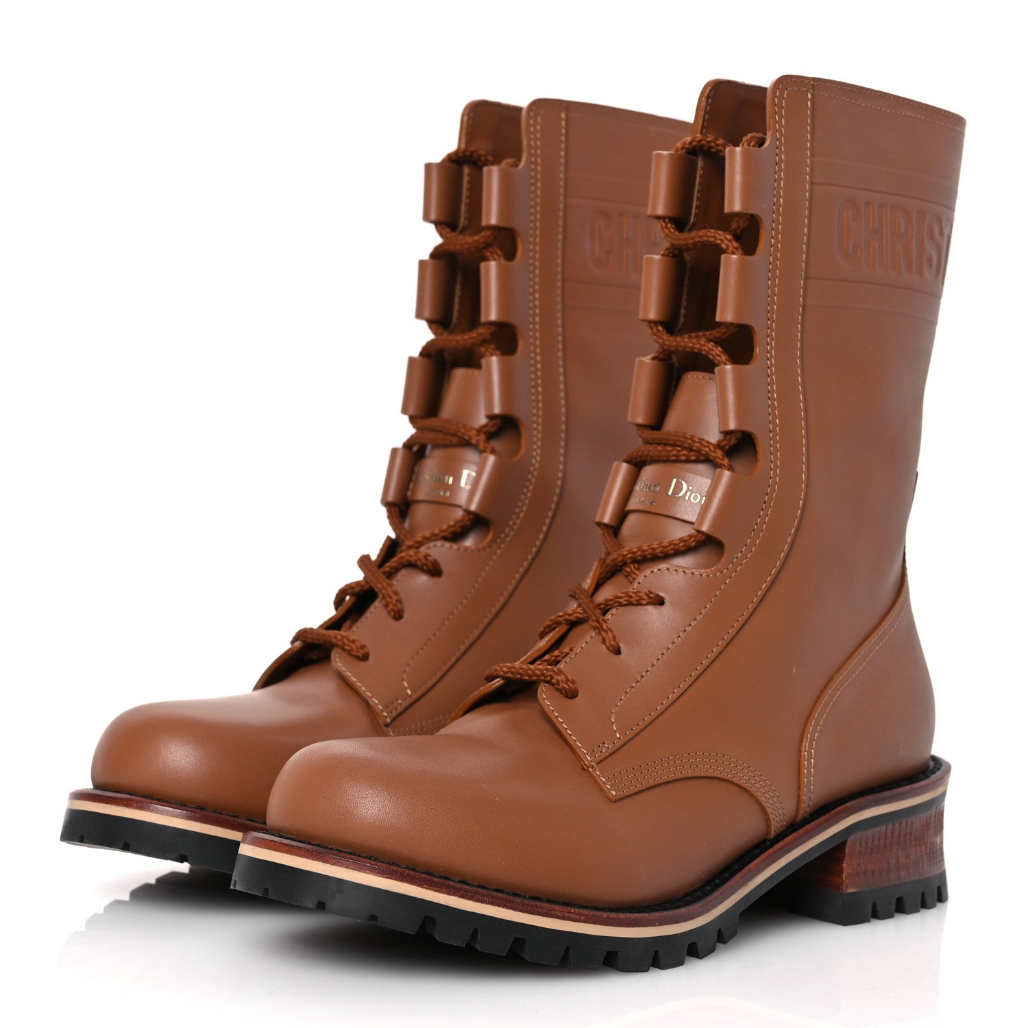 Christian Dior Calfskin Dior Quest 35mm Hiking Boots 37.5 Golden Saddle 4 of 12
