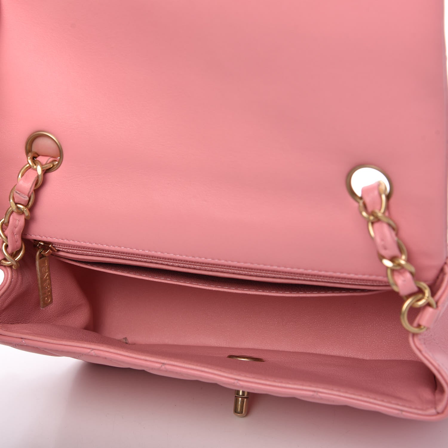 Chanel Lambskin Quilted Mini Rectangular Flap Pink 5 of 10