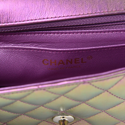 Chanel Iridescent Lambskin Quilted Mini Rectangular Flap Purple 6 of 14