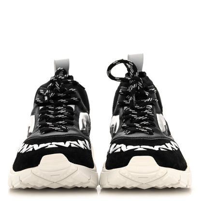 Valentino Garavani Fabric Suede Calfskin Mens Sneakers 41.5 Black White 2 of 9