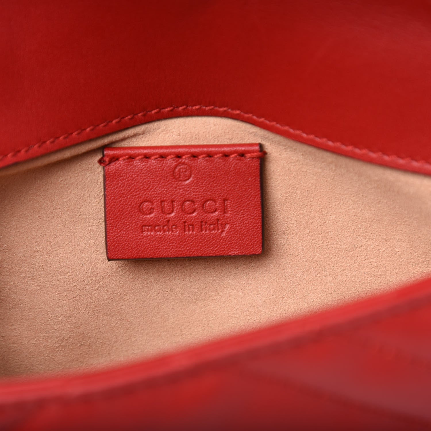 Gucci Calfskin Matelasse Super Mini GG Marmont Shoulder Bag Hibiscus Red 6 of 11