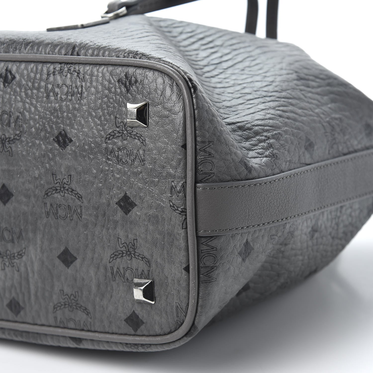 MCM Visetos Small Essential Drawstring Bucket Bag Phantom Grey 6 of 9