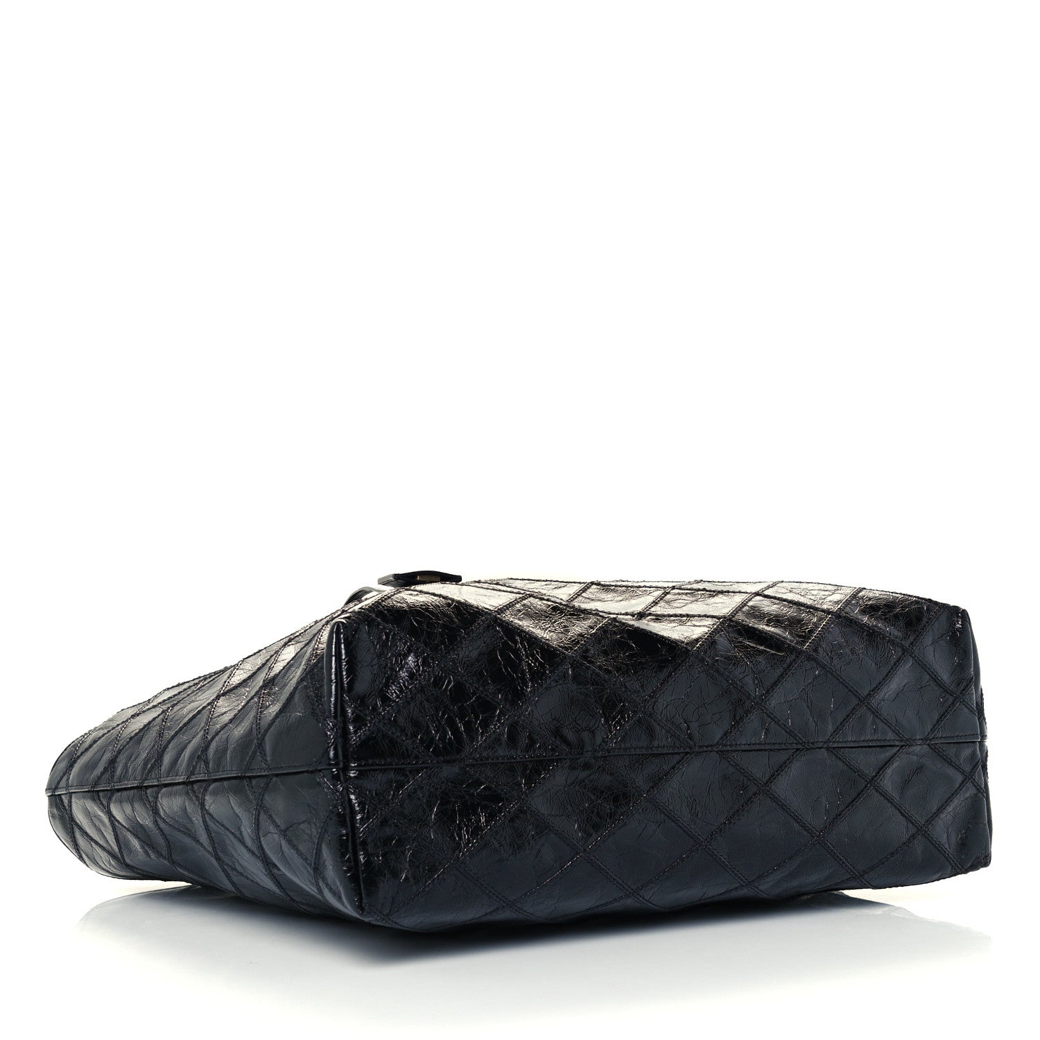 Saint Laurent Crinkled Calfskin Quilted East West Shopping Tote Black 4 of 11