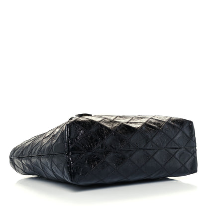 Saint Laurent Crinkled Calfskin Quilted East West Shopping Tote Black 4 of 11