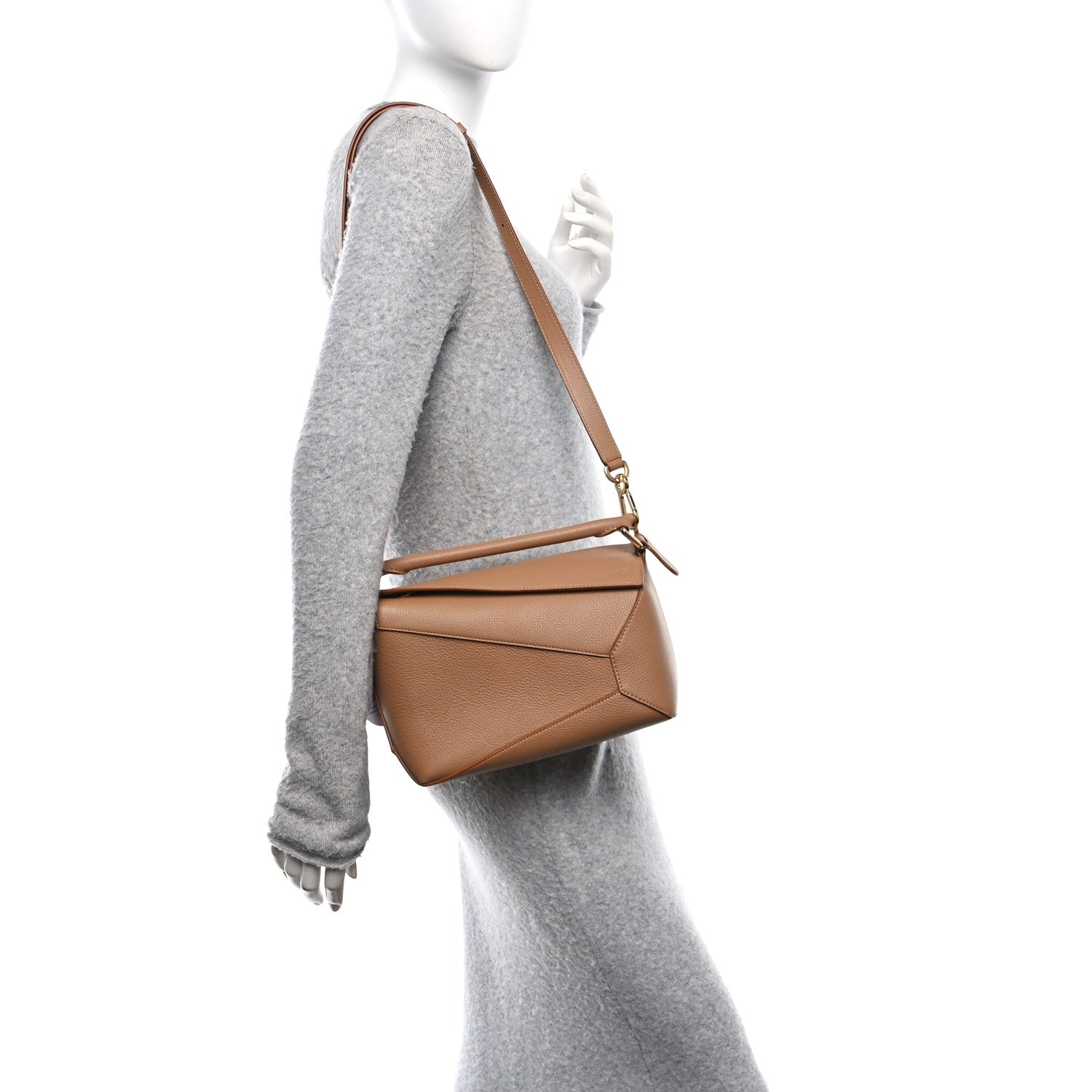 Loewe Grained Calfskin Small Puzzle Edge Bag Toffee 2 of 9