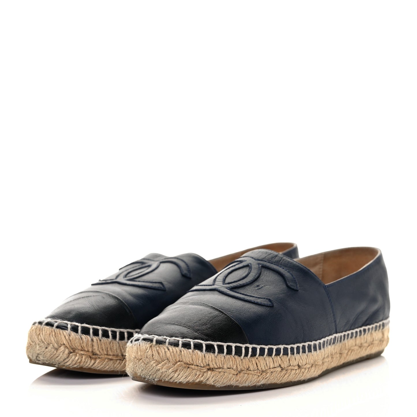 Lambskin CC Espadrilles 38 Navy Black