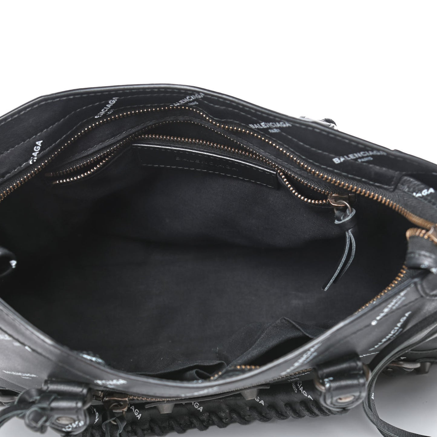 Veau Allover Logo Classic Hardware S City Black White