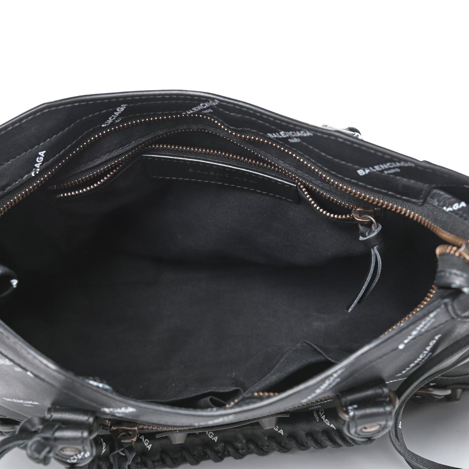 Balenciaga Veau Allover Logo Classic Hardware S City Black White 4 of 4