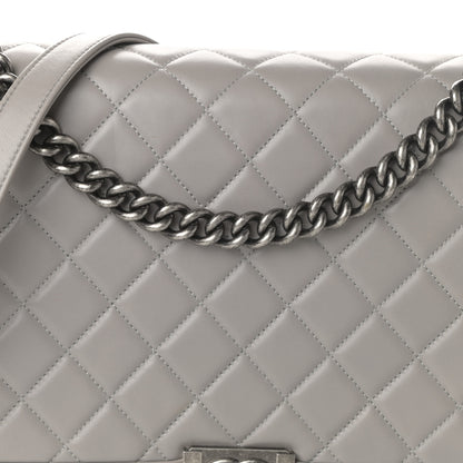 Chanel Lambskin Quilted Large Boy Flap Grey 8 of 10